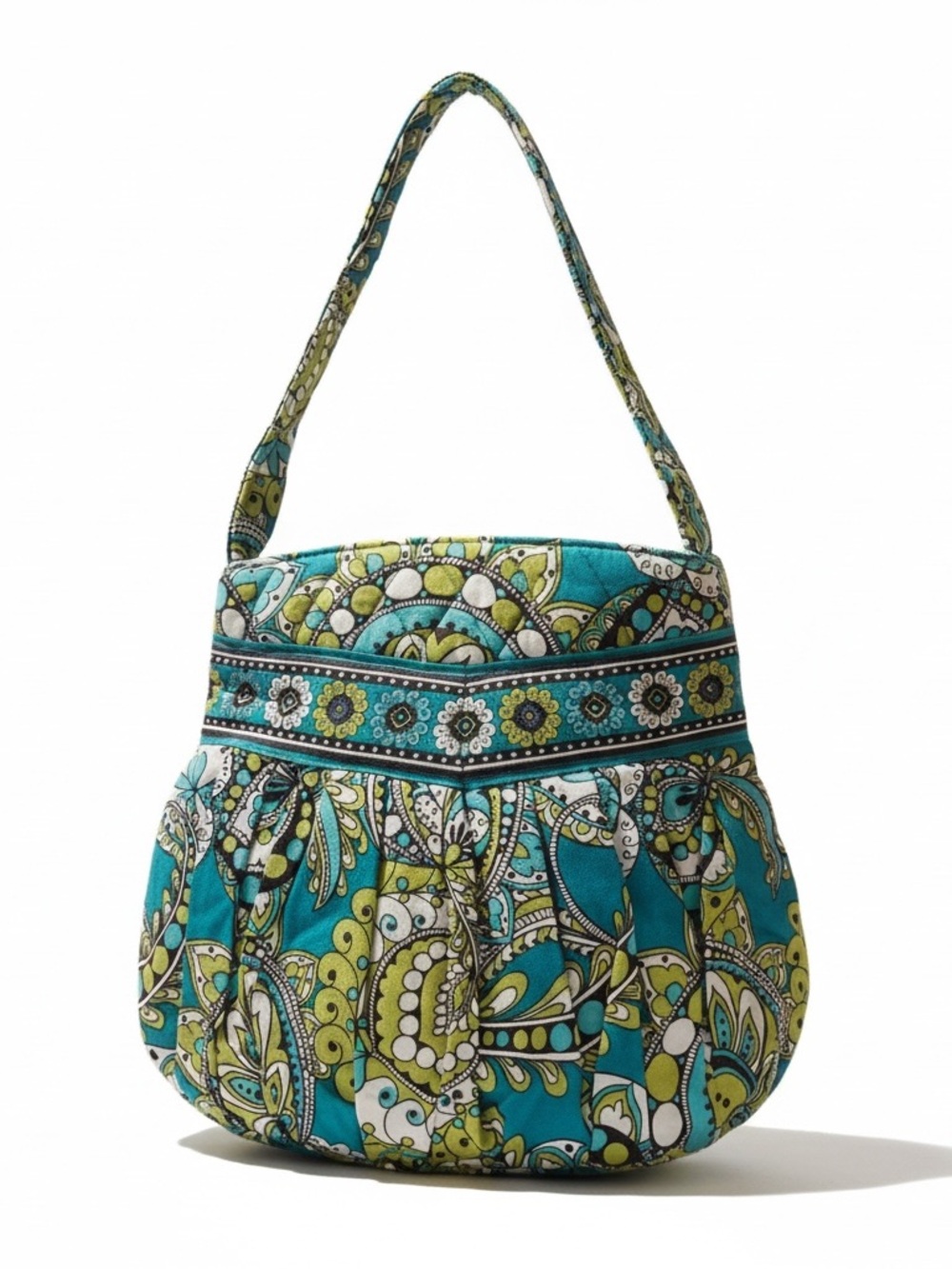 Vera Bradley Peacock Molly Pleated Front SmalShoulder Bag 2007  RETIRED PATTERN